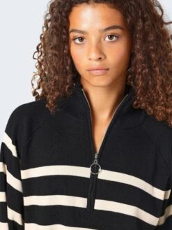 Noisy May STRIPED KNITTED PULLOVER 12 Noisy May STRIPED KNITTED PULLOVER -Noisy May Clothing Shop 27029088 Black 1083226 006