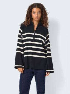Noisy May STRIPED KNITTED PULLOVER