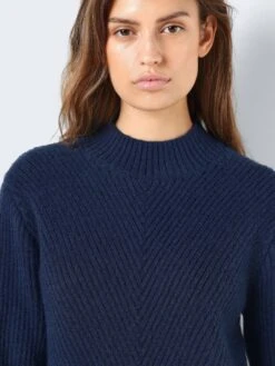 Noisy May HIGH NECK KNITTED PULLOVER 12 Noisy May HIGH NECK KNITTED PULLOVER -Noisy May Clothing Shop 27029257 NavyBlazer 006