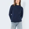 Noisy May HIGH NECK KNITTED PULLOVER -Noisy May Clothing Shop 27029257 NavyBlazer 007