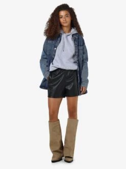Noisy May FAUX LEATHER SHORTS -Noisy May Clothing Shop 27029281 Black 004