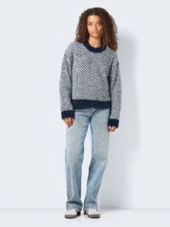 Noisy May PATTERNED KNITTED PULLOVER 10 Noisy May PATTERNED KNITTED PULLOVER -Noisy May Clothing Shop 27029283 NavyBlazer 1086305 004
