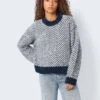 Noisy May PATTERNED KNITTED PULLOVER -Noisy May Clothing Shop 27029283 NavyBlazer 1086305 007