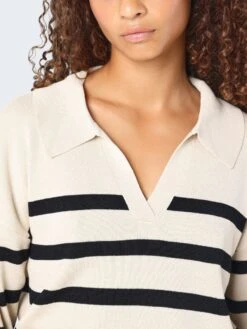 Noisy May KNITTED POLO NECK PULLOVER -Noisy May Clothing Shop 27029476 Oatmeal 1091192 006