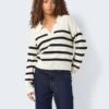 Noisy May KNITTED POLO NECK PULLOVER -Noisy May Clothing Shop 27029476 Oatmeal 1091192 007