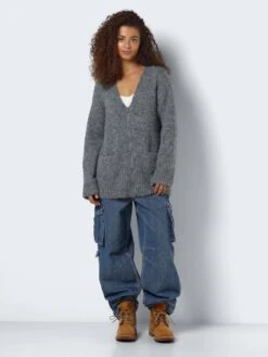 Noisy May KNITTED ZIP CARDIGAN 10 Noisy May KNITTED ZIP CARDIGAN -Noisy May Clothing Shop 27029912 MediumGreyMelange 004