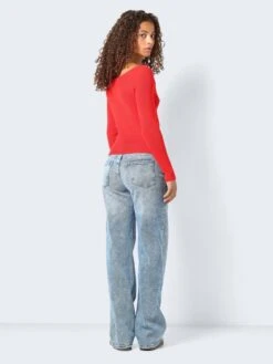 Noisy May OFF SHOULDER KNITTED PULLOVER -Noisy May Clothing Shop 27030260 FlameScarlet 005