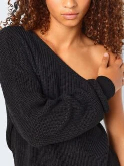 Noisy May ONE SHOULDER KNITTED PULLOVER -Noisy May Clothing Shop 27030363 Black 006