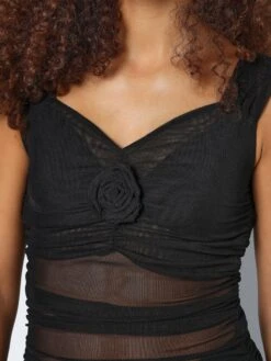 Noisy May SHORT SLEEVED MESH TOP -Noisy May Clothing Shop 27030490 Black 006