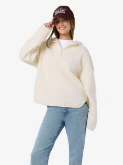 Noisy May NMCOZY HALF-ZIP FLEECE -Noisy May Clothing Shop 27030631 Eggnog 007