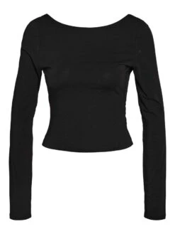 Noisy May LONG SLEEVED OPEN BACK TOP -Noisy May Clothing Shop 27031147 Black 001