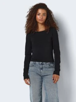 Noisy May LONG SLEEVED OPEN BACK TOP -Noisy May Clothing Shop 27031147 Black 003