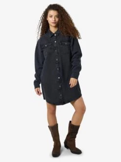 Noisy May NMALVA DENIM DRESS -Noisy May Clothing Shop 27031372 BlackDenim 007