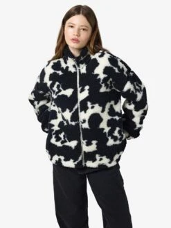 Noisy May PATTERNED FLEECE JACKET -Noisy May Clothing Shop 27032212 Black 1215771 007