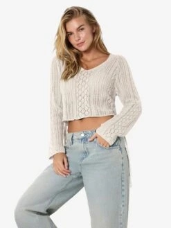 Noisy May NMLUNA SIDE RUCHED KNITTED PULLOVER -Noisy May Clothing Shop 27033093 Birch 007