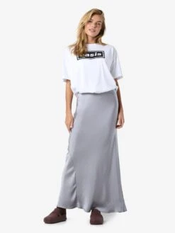 Noisy May METALLIC MAXI SKIRT -Noisy May Clothing Shop 27033850 GhostGray 007