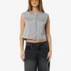 Noisy May CROPPED DENIM VEST -Noisy May Clothing Shop 27034273 LightGreyDenim 003