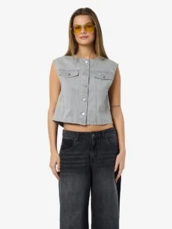 Noisy May CROPPED DENIM VEST