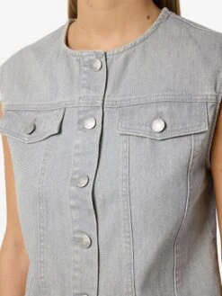 Noisy May CROPPED DENIM VEST 14 Noisy May CROPPED DENIM VEST -Noisy May Clothing Shop 27034273 LightGreyDenim 006