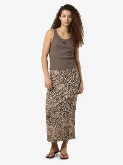 Noisy May LEOPARD PRINT MIDI SKIRT -Noisy May Clothing Shop 27034322 SilverMink 1187871 004