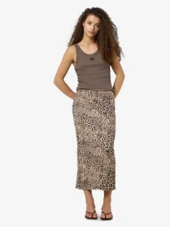 Noisy May LEOPARD PRINT MIDI SKIRT -Noisy May Clothing Shop 27034322 SilverMink 1187871 007