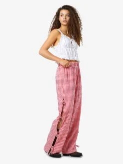 Noisy May CHECKED TROUSERS -Noisy May Clothing Shop 27034786 Tomato 1196650 004