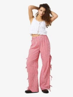 Noisy May CHECKED TROUSERS -Noisy May Clothing Shop 27034786 Tomato 1196650 007