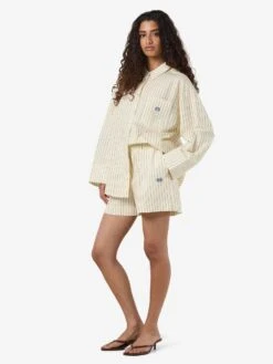 Noisy May STRIPED SHORTS -Noisy May Clothing Shop 27034801 PastelYellow 1259317 007