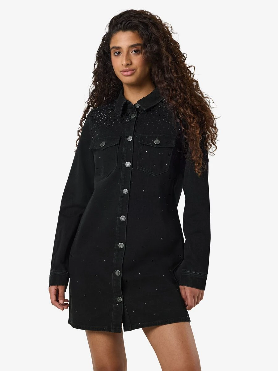 Noisy May RHINESTONE DENIM DRESS 3 Noisy May RHINESTONE DENIM DRESS