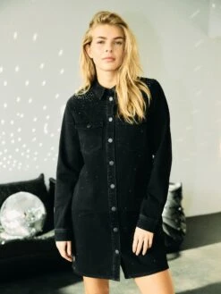 Noisy May RHINESTONE DENIM DRESS 17 Noisy May RHINESTONE DENIM DRESS -Noisy May Clothing Shop 27035907 BlackDenim 008