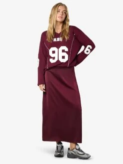 Noisy May SATIN MIDI SKIRT -Noisy May Clothing Shop 27036585 WindsorWine 004