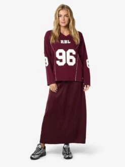 Noisy May SATIN MIDI SKIRT -Noisy May Clothing Shop 27036585 WindsorWine 007