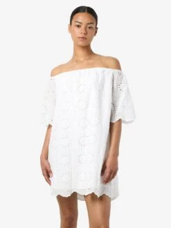 Noisy May BRODERIE ANGLAISE MINI DRESS -Noisy May Clothing Shop 27037156 BrightWhite 007